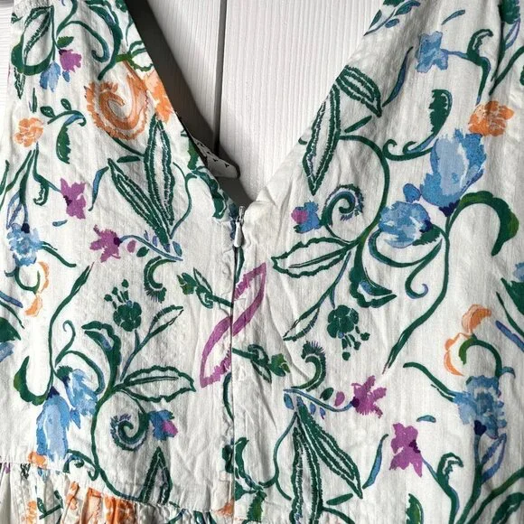 Tanya Taylor Neves White Floral Printed Sleeveless Maxi Dress Women's Size 4 - Picture 12 of 13